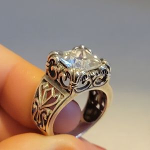 Silpada rare retired Uptown chunky cz ring sz 8